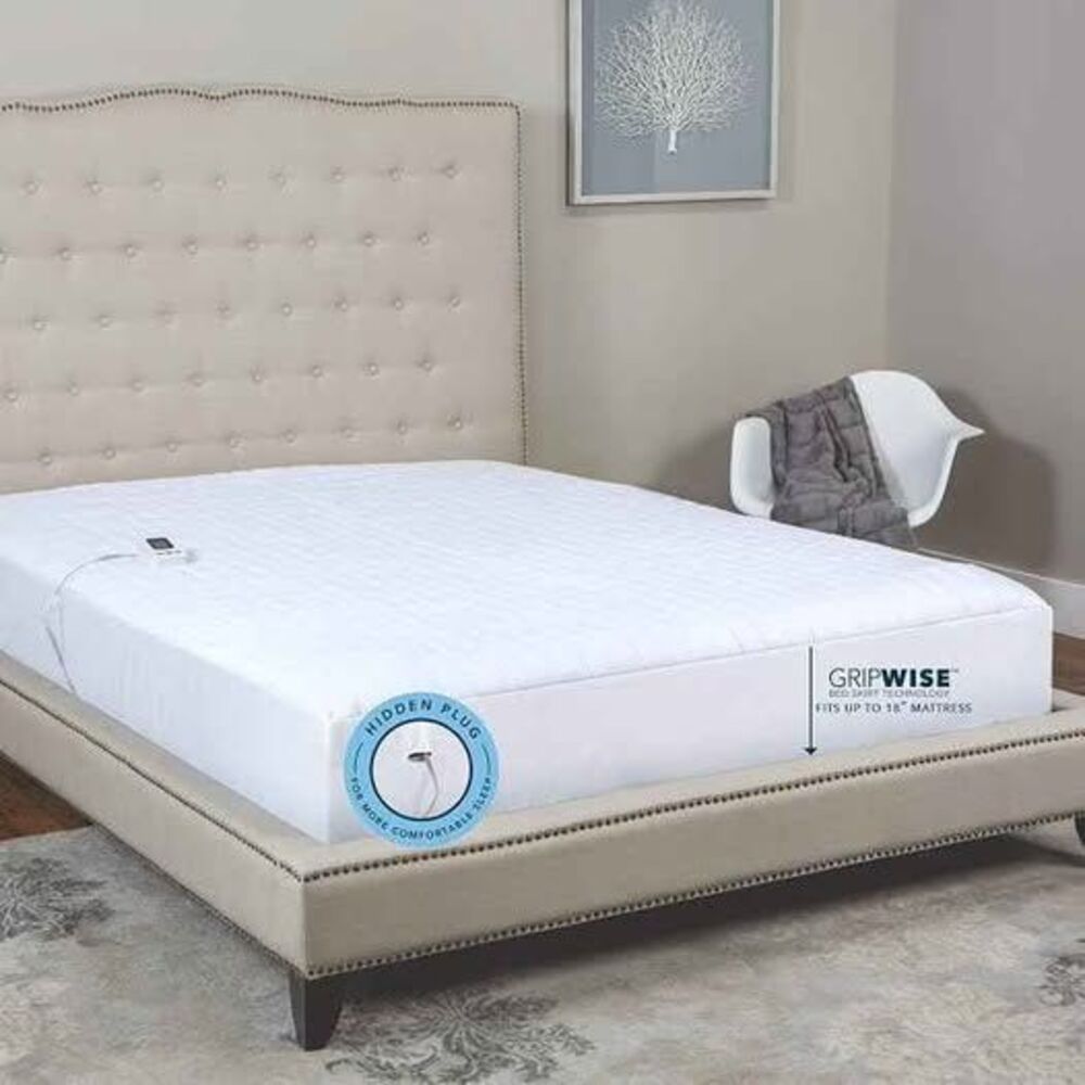 SensorPedic Warming Electric Mattress Pad with Digital Controller, Full, White